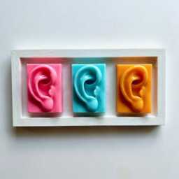 Rainbow Ears Wall Art Sculpture/ Pop Art/ Resin Dopamine Decor/ Kitschy/ Glitter - thumbnail 2