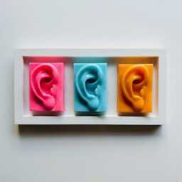 Rainbow Ears Wall Art Sculpture/ Pop Art/ Resin Dopamine Decor/ Kitschy/ Glitter - thumbnail 3