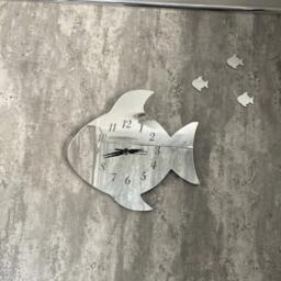Fish Shaped Acrylic Mirror Clock - Bespoke Color & Size - thumbnail 2