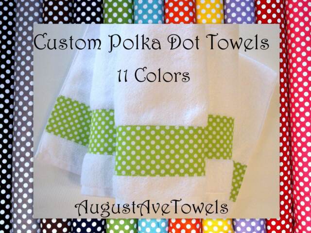 Custom Polka Dot Cotton Towel August Ave, 11 Colors - image 1