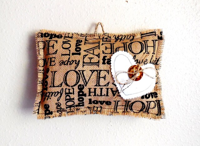 Decorative Pillowvalentine's Day Gift Pillowheartlovehopefaith Rustic Elegant Pillowtoken Of Loveunique Valentine's Gift - image 1