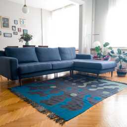 "Handwoven Wool Kilim Rug - Contemporary " - thumbnail 2