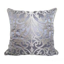 Ochre & Silver Silk Jacquard Rubelli Fabric Lumbar Throw Pillow Cushion Cover Serlio Pattern - Handmade in Italy - thumbnail 4