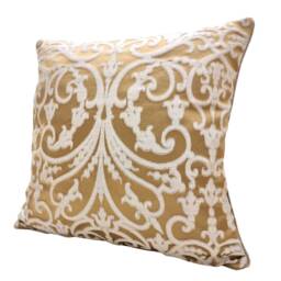Ochre & Silver Silk Jacquard Rubelli Fabric Lumbar Throw Pillow Cushion Cover Serlio Pattern - Handmade in Italy - thumbnail 3