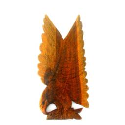 "Wooden Eagle, Eagle Wood Carving, Sculpture Eagle, Wall Art Decor, Hand Carved Hanging, Fish 19""x8" - thumbnail 2
