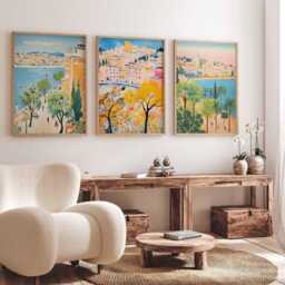 Set Of 3 Thessaloniki Poster, Greece Travel Print, Wall Art, Decor, Gift - thumbnail 2
