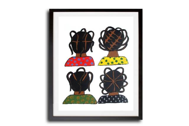 "African Barber Shop Hair Braid Print, Wall Art - 11""x14" - image 1