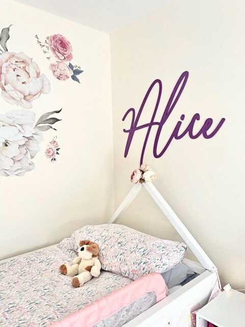 Personalised Name Sign, Nursery Wooden Baby Custom Wall Newborn Kids Decor - image 1