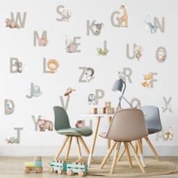 Alphabet Letters Wall Stickers, Animals Educational Decals, Nursery Room Decor - thumbnail 2