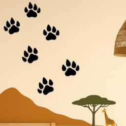 Wooden Lion Footprints- Set Of 6 - Personalised Sign Animal Footprints Safari Theme Decor- Wall Art- Footprint Decor - thumbnail 1