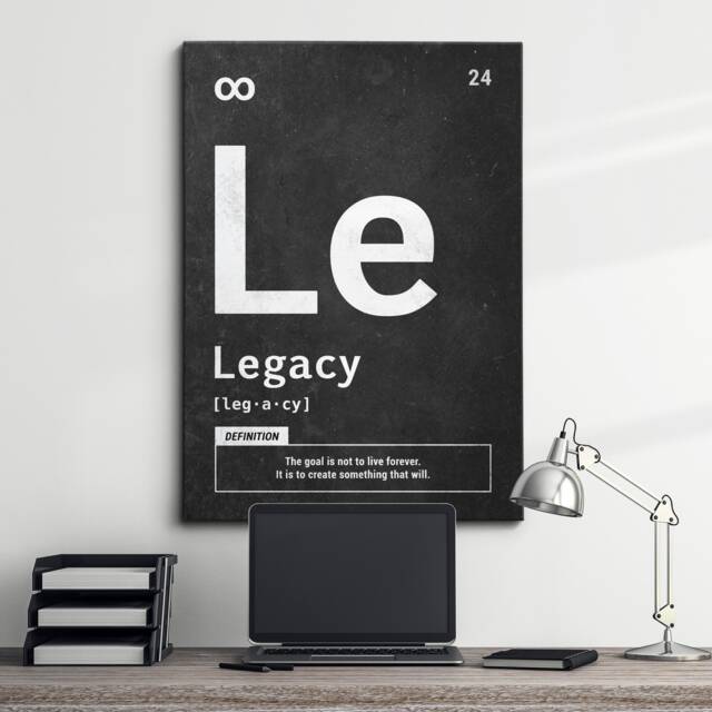 Legacy Periodic Definition Quote Motivational Inspirational, Framed Canvas Wall Art Poster Print, Home Office & Room Decor, Gift Idea - image 1
