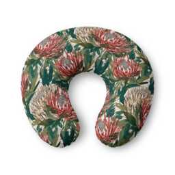 Protea Floral Nursing Pillow Cover - Botanical Pink Green Pattern - thumbnail 1