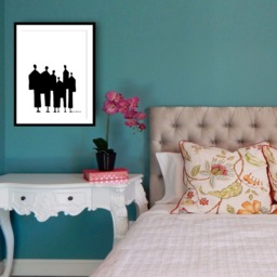 Minimalist High Quality Framed Print Artwork, Abstract Human Figures in Black & White For A Modern Wall Art - thumbnail 3