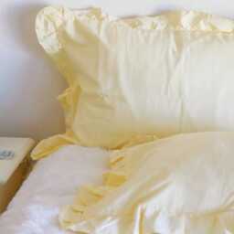 Ruffle Yellow Cotton Standard Queen Size Pillowcase - thumbnail 3