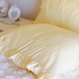 Ruffle Yellow Cotton Standard Queen Size Pillowcase - thumbnail 4