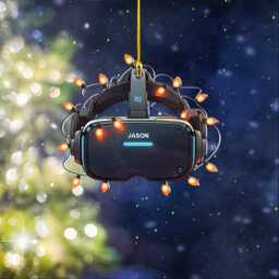 Personalized Gaming Vr Headset Ornament, Gamer Xmas Gift - thumbnail 3