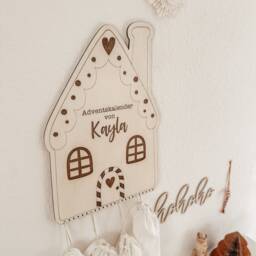 Advent Calendar - Diy Gift Children Personalized Christmas Wooden Gingerbread House - thumbnail 2