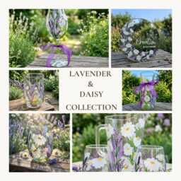 Hand Painted Floral Mirror, Personalised Wall Lavender & Daisy - thumbnail 3