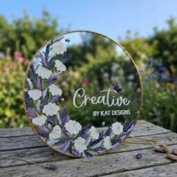 Hand Painted Floral Mirror, Personalised Wall Lavender & Daisy