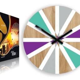 Large Wall Clock, Unique Wall Clock, Gift Unusual Modern Abstract Style, Vento_Wood - thumbnail 4