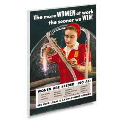 "Reprint Of A Wwii Lso Working Women Poster - ""The More At Work, The Sooner We Win" - thumbnail 2