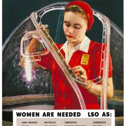 "Reprint Of A Wwii Lso Working Women Poster - ""The More At Work, The Sooner We Win" - thumbnail 3