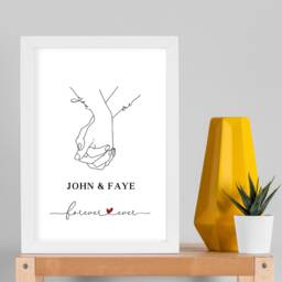 Personalised Valentines Gifts For Him Her Boyfriend Girlfriend Holding Hands A4 A5Father's Day - thumbnail 2