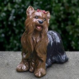 Fantasy Westie Dog Statue Concrete Yorkie Figurine Cement Animal Decoration Handmade Ornament Lover Gift Yard Art - thumbnail 4
