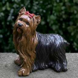 Fantasy Westie Dog Statue Concrete Yorkie Figurine Cement Animal Decoration Handmade Ornament Lover Gift Yard Art - thumbnail 1