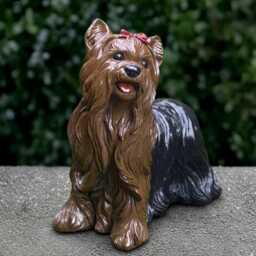 Fantasy Westie Dog Statue Concrete Yorkie Figurine Cement Animal Decoration Handmade Ornament Lover Gift Yard Art - thumbnail 2