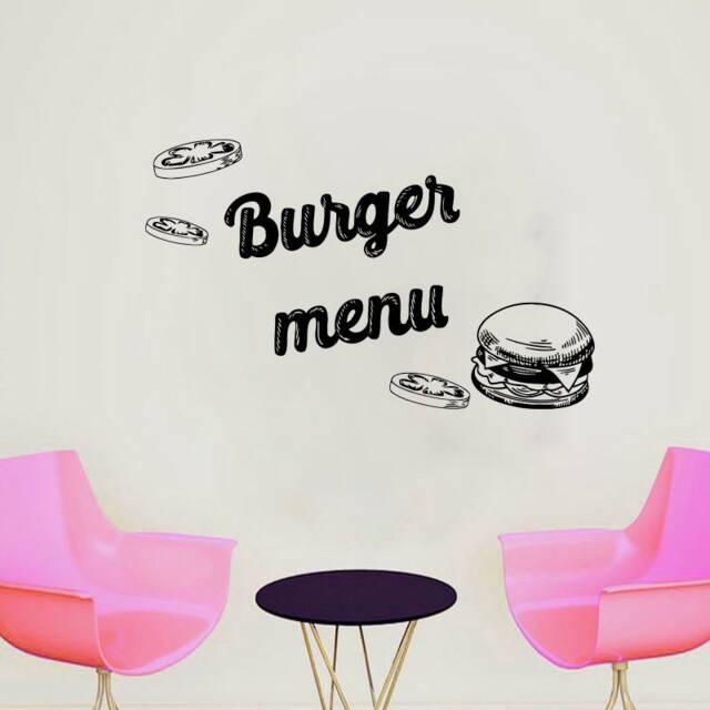 Burger Wall Decal Removable Restaurant Decor 1188 - image 1