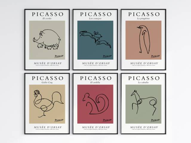 Picasso Artwork, Animals, Modern Wall Art, Artistic Prints, Poster, Animal Unique Gifts, Inspired Art - image 1
