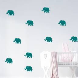 Elephant Wall Decals Baby Nursery Room Decor, Safari Animal Stickers - thumbnail 1