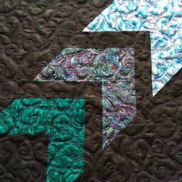 Black Lap Quilt, Patchwork Quilts For Sale, Throw Blue. Purple & Quilt/ Throw Blanket - thumbnail 3