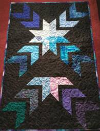 Black Lap Quilt, Patchwork Quilts For Sale, Throw Blue. Purple & Quilt/ Throw Blanket - thumbnail 1