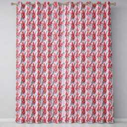 Red Floral Botanical Vintage Style Seamless Pattern Elegant Readymade Eyelet Ring Top Thermal 100% Blackout Curtains - thumbnail 2