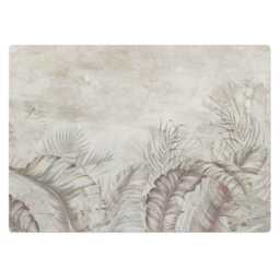 Pastel Leaves Desk Chair Mat, Beige Computer Office Plants Gaming Floor Protector - thumbnail 2