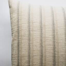Thin Blue Pinstripe Pillow Cover, Tan Stripe Designer Pillow, Natural Hmong Throw Simple Modern Accent Organic Decor - thumbnail 3