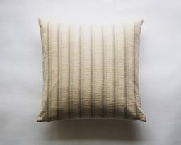 Thin Blue Pinstripe Pillow Cover, Tan Stripe Designer Pillow, Natural Hmong Throw Simple Modern Accent Organic Decor - thumbnail 1