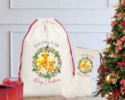 Personalised The Lion King Christmas Sack/stocking, Santa Sack, Eve, Simba, Nala, Mufasa First - thumbnail 1