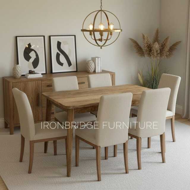 Solid Mango Wood Dining Table With Tapered Legs 135x90cm - Seats 4-6 - image 1