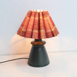 Handmade Red Plaid Fabric Flower Lamp With Ceramic Base For Home Decor Gifts-106#