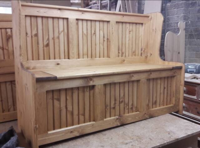 4Ft Wide Monks Bench, Storage Bench, Shoe Any Size Made.delivery Cost Shown On The 2nd Photo - image 1