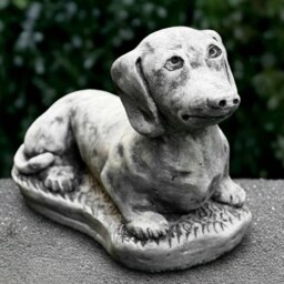 Garden Dachshund Dog Statue Concrete Sculpture Outdoor Animal Ornament Front Door Decoration Handmade Art Lover Gift - thumbnail 4