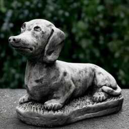 Garden Dachshund Dog Statue Concrete Sculpture Outdoor Animal Ornament Front Door Decoration Handmade Art Lover Gift - thumbnail 3