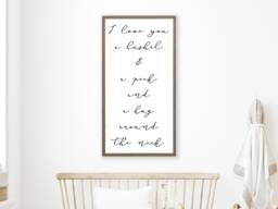 I Love You A Bushel & Peck Sign-Nursery Wall Art-Farmhouse Decor-Baby Shower Gift-Sign Above Crib-Nursery Room Sign - thumbnail 1