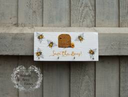 Save The Bees Key Hook Rack, Necklace Jewellery Hanger Organiser, Tea Towel Holder, Kitchen Wall Organiser - thumbnail 1