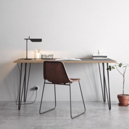Hairpin Desk & Dining Table - Grey Formica Birch Plywood & Our Best Selling Pins All Sizes - thumbnail 2
