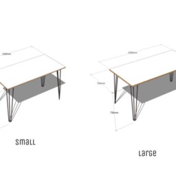Hairpin Desk & Dining Table - Grey Formica Birch Plywood & Our Best Selling Pins All Sizes - thumbnail 4