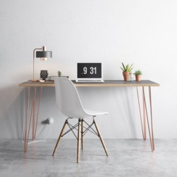 Hairpin Desk & Dining Table - Grey Formica Birch Plywood & Our Best Selling Pins All Sizes - thumbnail 3